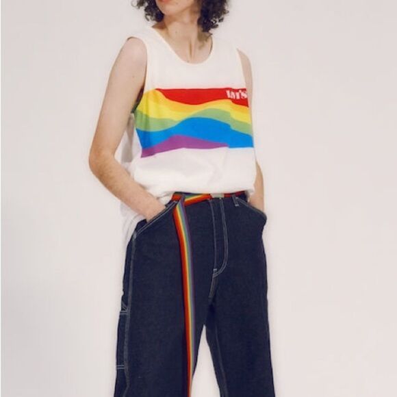 Levi’s PRIDE Shirt Oversize Tank Top Sizes  Rainbow LGBTQ S, M, L NEW - Picture 3 of 11